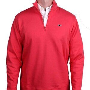 Vineyard Vines 1/4 Zip Long Sleeve Pima Cotton Pullover in Sailors Red, size L